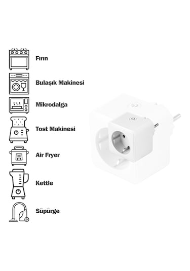 Telefon Kontrollü Akıllı Priz Wi-fi Destekli Akım Korumalı Priz