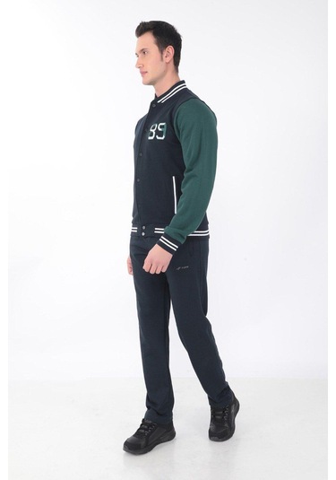 Erkek Kolej Ceket 3 Iplik Içi Fileli Kolej Ceket Lacivert Yeşil