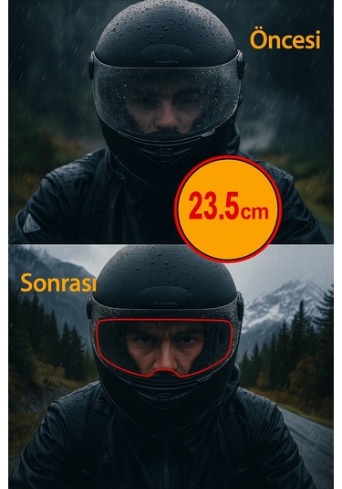 Motosiklet Kaskı Buğu Önleyici Film Su Geçirmez Dayanıklı Çizilmez Lens Şeffaf Koruma - 23.5 Cm