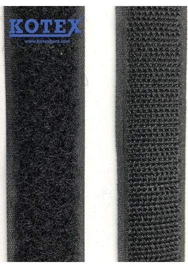 Kotex Cırt Bant 2 Cm Dikilebilir 10 Metre Siyah/Beyaz
