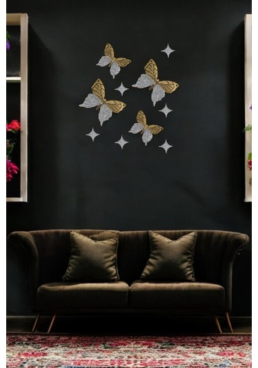 Kelebekler Ve Yıldızlar Polyester Duvar Süsü Dekoru