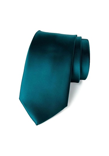 Tezzgelsin Erkek Saten Kravat ve Mendil Set Nefti Yeşil