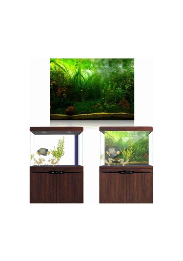 Qingmipy Akvaryum Su Bitkileri Desenli Pvc Arka Plan: Kalın, Su Geçirmez, Kendine Yapışkan, Doğal Görünüm 91x50 Cm