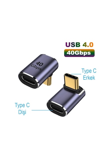 Usb 4.0 Metal Type C Adaptörü Otg 40gbps Hızlı Veri Transferi