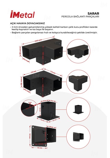 Sarar Duvardan İki Bölümlü Pergola Seti Ahşaplar Ve Tente Dahil