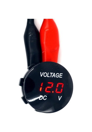 12v 24v Dijital Voltmetre 28mm Mini Yuvarlak 6-32v Arası