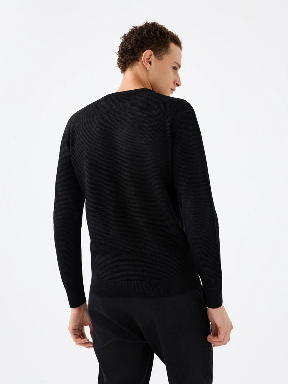 Loft Regular Fit Siyah Erkek Kazak Lf2040477 Siyah