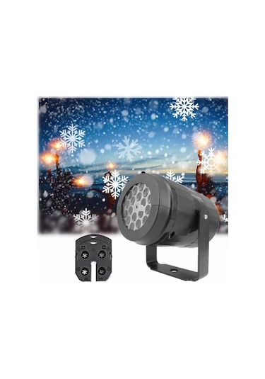 Novahub Noel Partisi Kar Tanesi Lazer Projektör, 4w Led Sahne Işığı, Dönen Desen Aydınlatma, Bahçe Dekor, Siyah, Ab Fişli Siyah