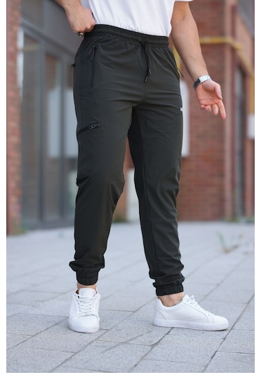 Erkek Haki Eşofman Altı Kaliteli Paraşüt Kumaş Haki