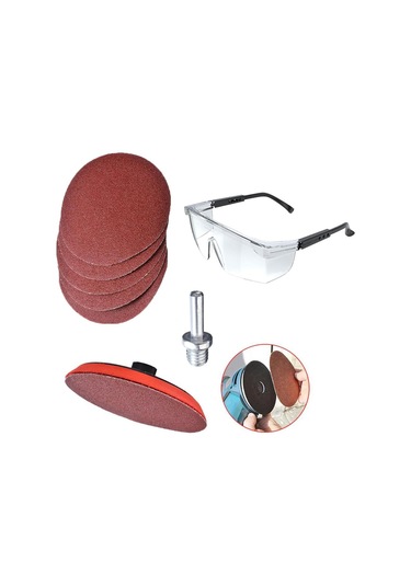 Ugr Cırt Zımpara Seti Matkap Aparatı Gözlük 115 Mm 8 Parça N11.7873