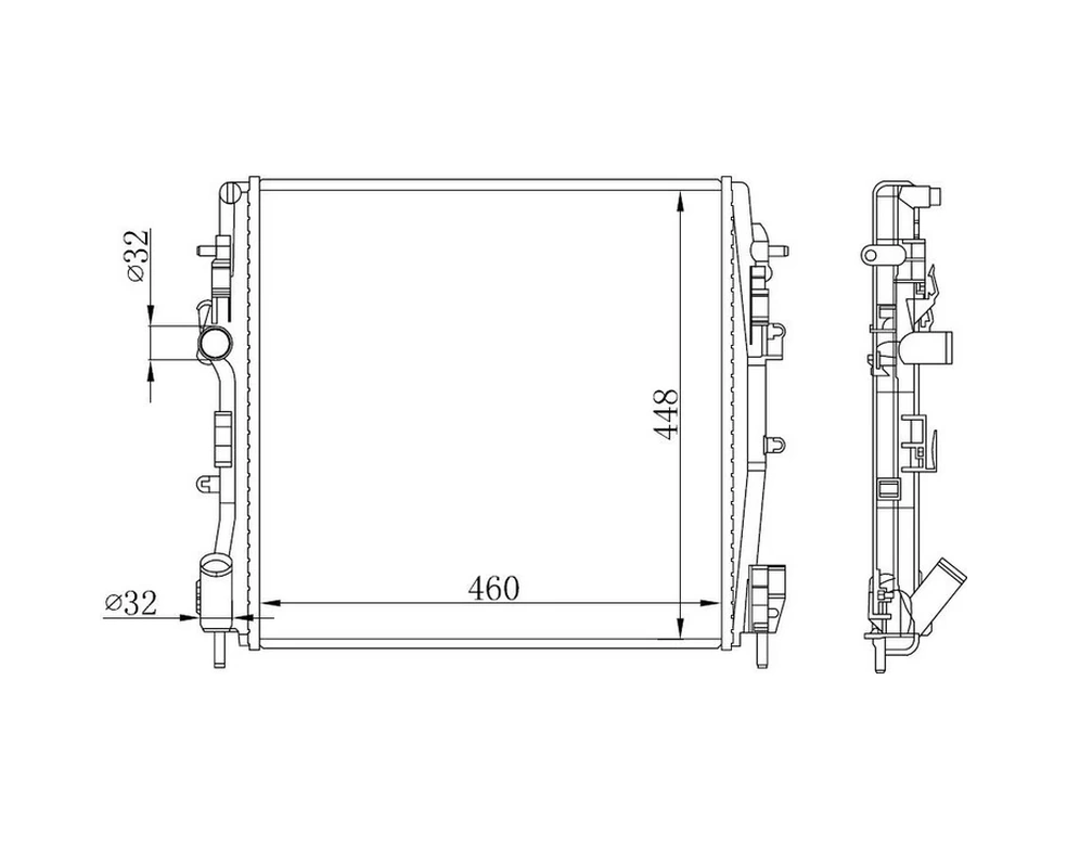 Radyatör Brazing Kangoo 2001 1.5dcı K9k Ac Klimasız Mek 460x448x26 8200240818