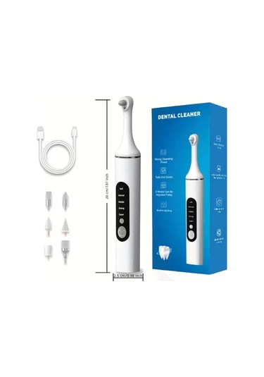 Willowhaven 5 Başlıklı Şarj Edilebilir Diş Arası Temizleyici Led Işıklı 5 Hızlı Usb Diş İpi Beyaz