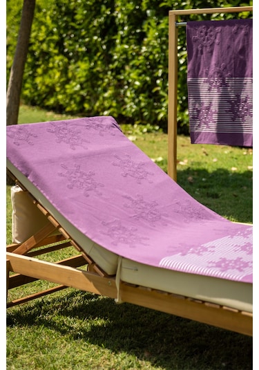 Menderes Home Cotton Collection Bukle Plaj Havlusu Çark Mor