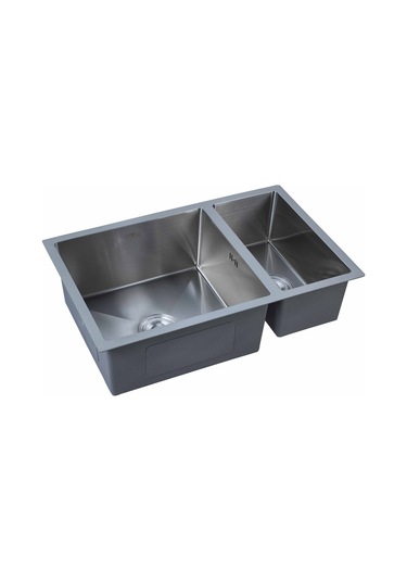 Uka Serisi %100 Krom 70x45 Paslanmaz Mutfak Eviyesi, Mutfak Lavabosu Sifon Dahil Silver