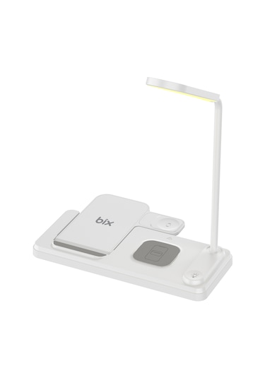 Bix Bxmw8 15w Manyetik Kablosuz Led Lambalı Şarj Standı Beyaz