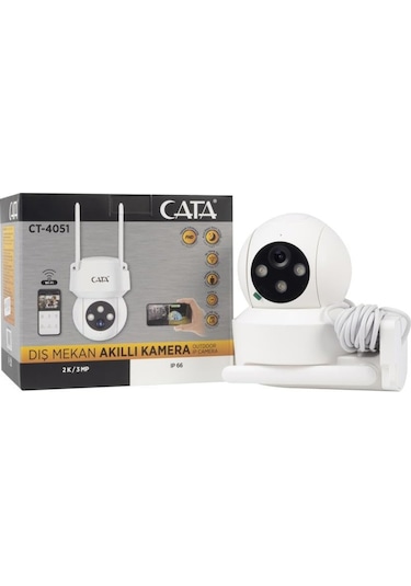 Cata Ct-4051 Gece Görüşlü Akıllı Dış Mekan 360 Dönebilen Güvenlik Ip Kamera Full Hd 1080p Tuya Smart Life+ Destekli