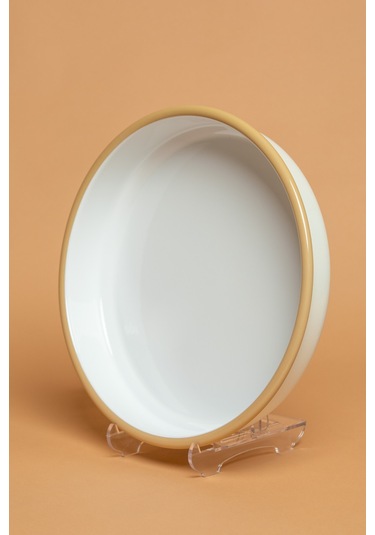 Crema Di Siena Emaye Yuvarlak Krem Fırın Tepsisi Ebutay Krem