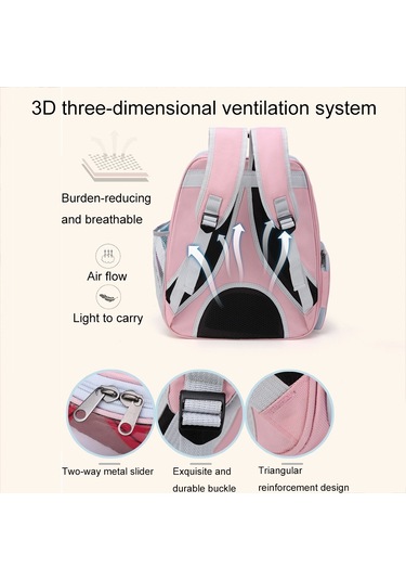 Cbtx Karikatür Desen Kedi Şeffaf Pet Çanta Uzay Kapsülü Taşınabilir Pet Sırt Çantası, Renk: Gri