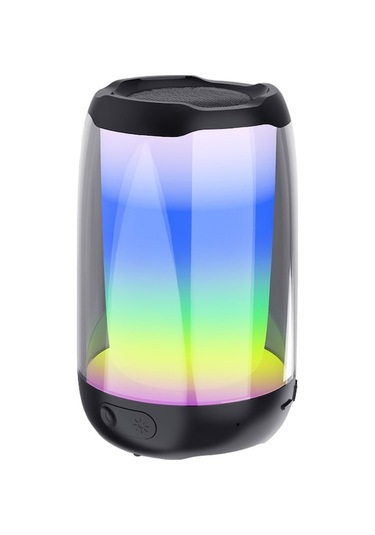 Siyah Bluetooth Hoparlör, 9 Renkli Işık Efekti, Fm Radyo, Usb/tf Kart/aux Girişi, Tws Bağlantı, El İstemsiz Arama