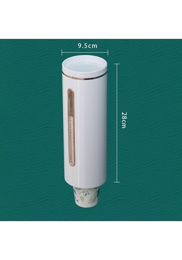 Pazly Siyah Duvara Monte Otomatik Bardak Depolama Rafı Kağıt Bardaklar Dağıtıcı 28x9.5 Cm Siyah