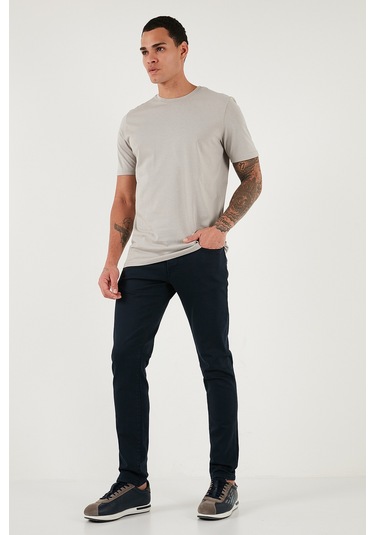 Buratti Pamuklu Regular Fit Bisiklet Yaka Erkek T Shirt 59020204 Kül