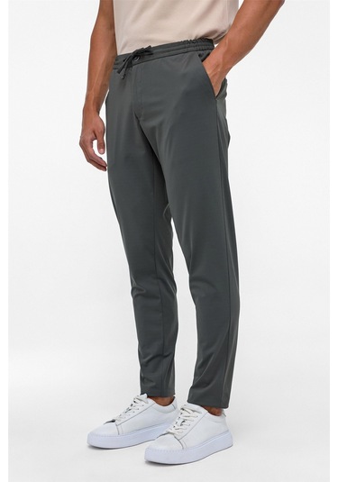 SÜVARİ Koyu Haki Slim Armürlü Jogger Pantolon
