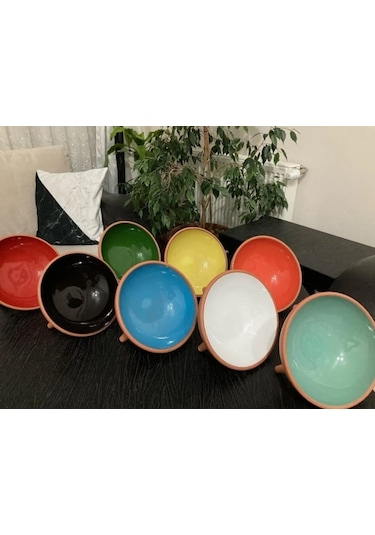 Athstore Seramik Ayaklı Sırlı Çömlek Kedi Maması Kabı