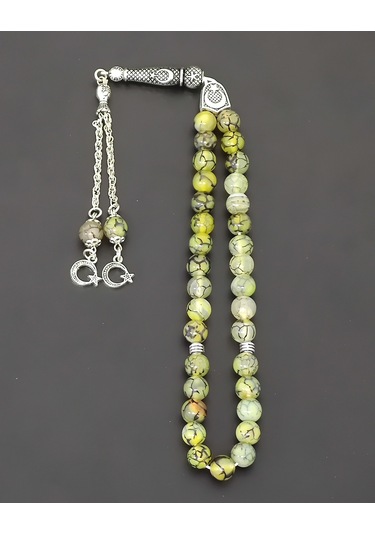 Yeşil Yosunlu Akik Doğaltaş Tesbih - 8 MM Küre Kesim - Ürün