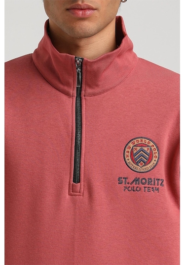 New World Polo Kestane Slim Fit Half-zip Sweatshirt 23fwm64064 - Kiremit