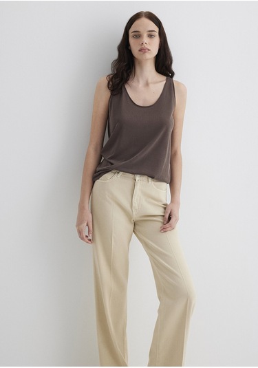 Mavi - Soft-premium Kahverengi Tencel Modal Karışımlı Atlet 1613216-87537