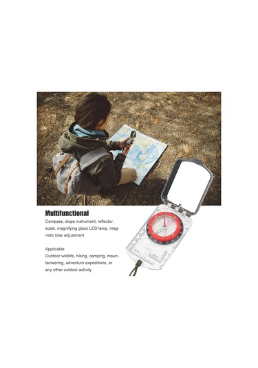Yaozixa Yürüyüş, Dağcılık, Denizcilik İçin Su Geçirmez Çok Fonksiyonlu Kompas Seti Harita Cetveli, Ayna Ve Acil Araçlar Dahil