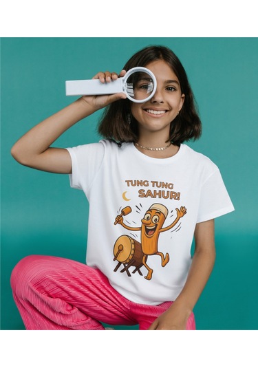 Italıan Braınrot Tişört Çocuk T-shirt Tung Tung Sahur Yetişkin Unisex Tişört Beyaz