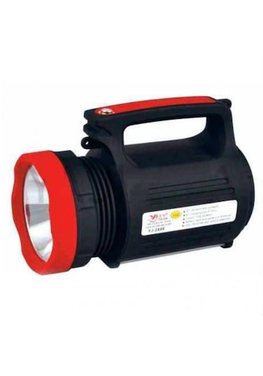 Rt-2886 Usbli 5 Watt Power Ledli 2 Km Mesafeli El Feneri Kırmızı - Siyah