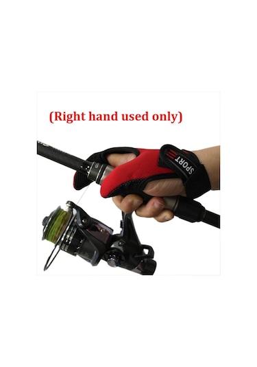 Kırmızı Siyah/kırmızı Kaymaz Balıkçılık Eldivenleri Balıkçılar Sağ El İki Parmak Kor Balık Aracı İçin Balıkçı Kıyafetleri 56744160 Kırmızı