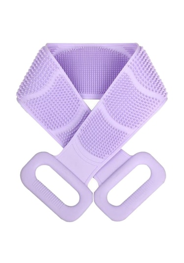 Homyl Silikon Sırt Scrubber Vücut Temizleme Aleti Banyo Mor