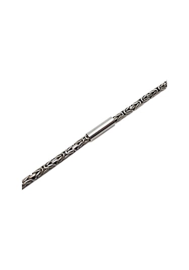 2,8Mm Kral Gümüş Erkek Kolye Zincir Silindir Parçalı Model