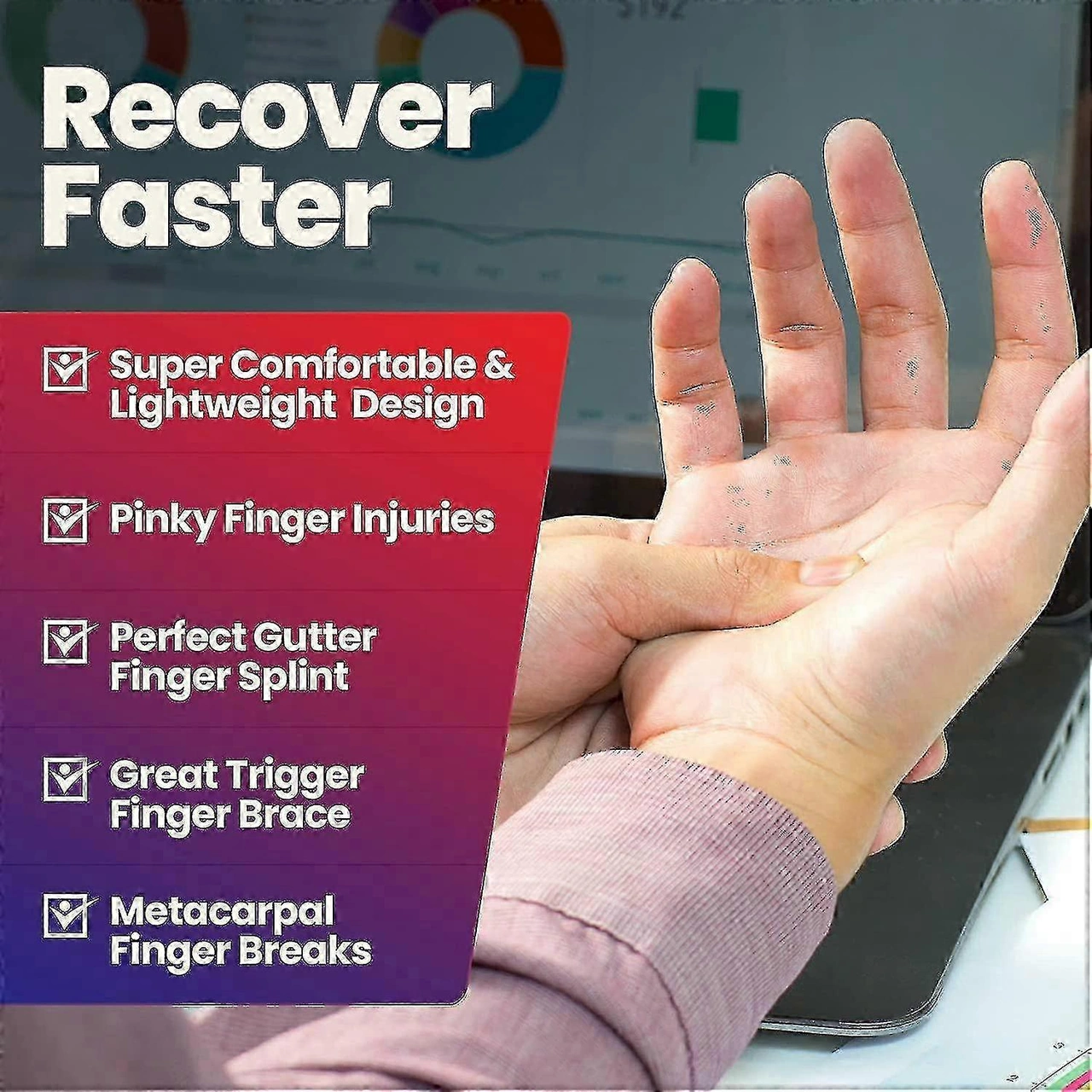 Boksör Kırıkları Ve Kırık Yüzük Parmağı İçin Küçük/orta Parmak Ateli