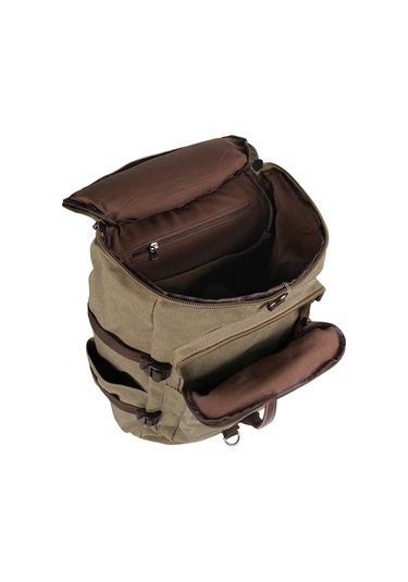 Bagacar Kanvas Kumaş Silindir Okul Günlük Ve Seyahat Sırt Çantası Yeşil