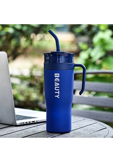 Oldfriend Kızıl Kırmızı 40.58oz Bpa Free Plastik Tumbler Pipetli Hafif Mutfak Bardagı Kırmızı