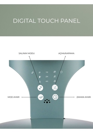 Woox 8'' 360 Derece Salınımlı Uzaktan Kumandalı Dokunmatik Ekran 40 Cm Zaman Ayarlı Masaüstü Vantilatör