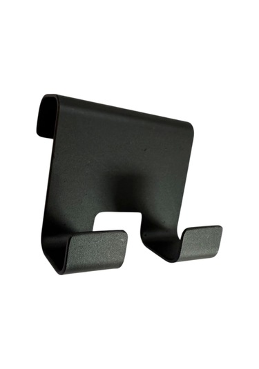 Askılık Duş Cam Geçmeli İkili Kanca Mat Siyah Siyah