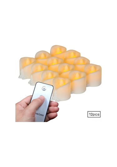 Maiyame 12 Adet Uzaktan Kumandalı Led Mum, Yumuşak Parıltı Efekti, Safe Kullanım, Noel Ve Parti Dekorasyonu, Islak Görünüm, Cr2032 Pil Dahil Sıcak Beyaz