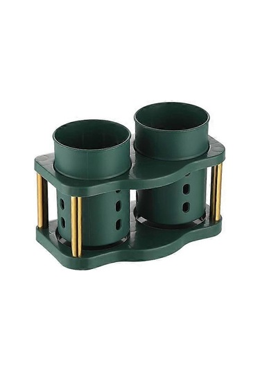 Su Tahliye Delikli 2 Bölmeli Büyük Kalibreli Düzenli Mutfak Çubukları İçin Depolama Rafı Yemek Gereçleri -