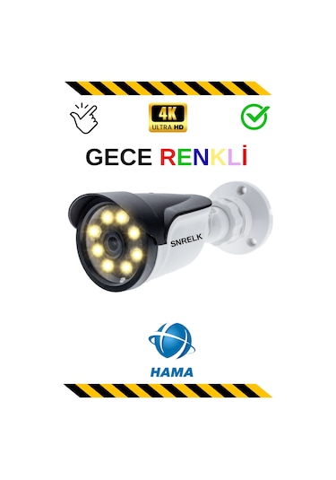 Snrelk Hama 5536 Warm Lıght Gece Renkli 2'li Güvenlik Kamerası