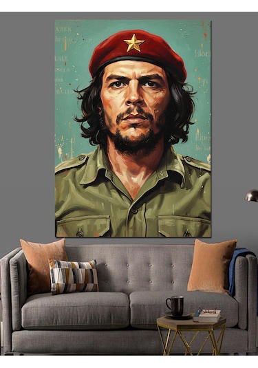 Che Guevara Ünlü İllüstrasyon Dekoratif Kanvas - Mdf Ahşap Tablo