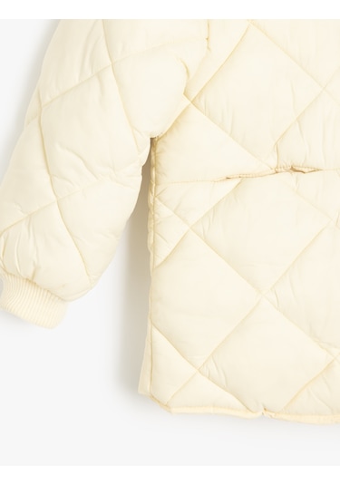 Koton Düğmeli Uzun Kollu Yuvarlak Yaka Anorak Mevsimlik Mont Ekru 5skg20009aw Ekru