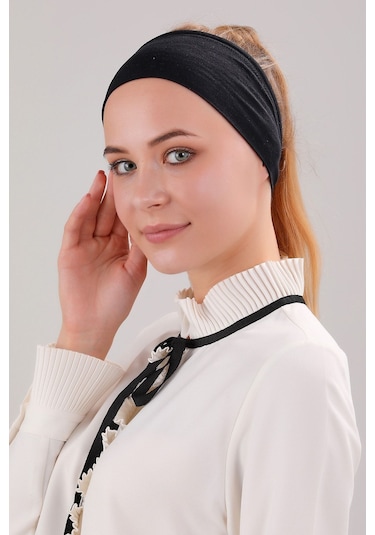 Sihirli Yapışkanlı Kaymayan Bandana Spor Bone Siyah Siyah