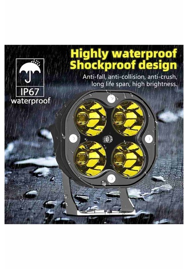 Off Road Ve Arazi Aracı 3 inç Amber Sarı Renk Çalışma Ve Sis Lambası 2 Adet