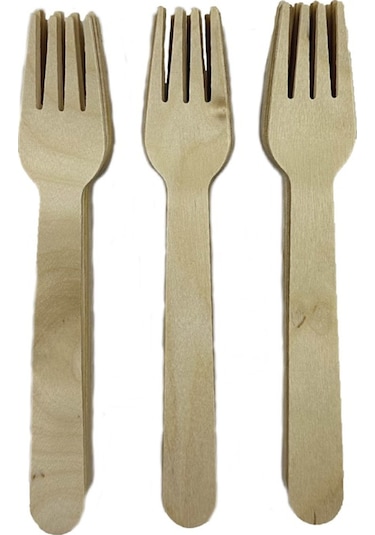 Kullan At Ahşap Naturel Tahta Çatal 50 Adet Ahşap