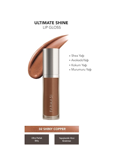 Farmasi Ultimate Shine Dudak Parlatıcısı 02 Shiny Copper
